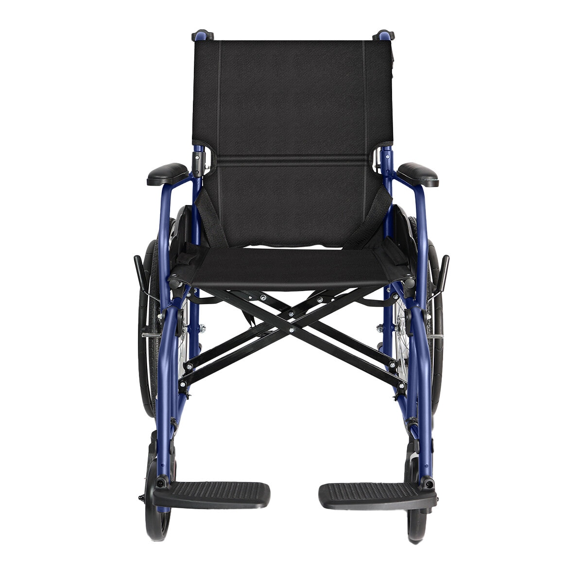 Altus Transport Wheelchair Lightweight Folding Self Propelled 20-inch Wheel - BLUE