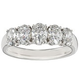 14KT White Gold 1.93ctw Oval Diamond Five Stone Ring