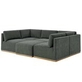 Henredon 6 Piece Fabric Modular Sectional With Ottoman