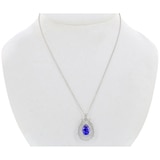 18KT White Gold Tanzanite and Diamond Pendant