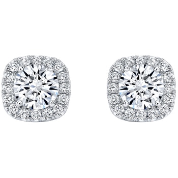 18KT White Gold 1.72ctw Round Brilliant Cut Diamond Earrings