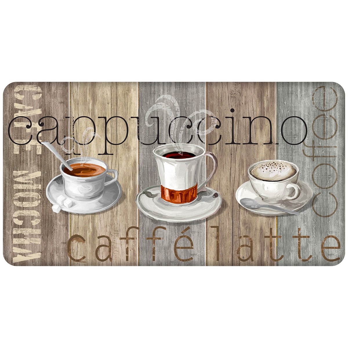 Comfort Chef Beveled Kitchen Mat - Coffee