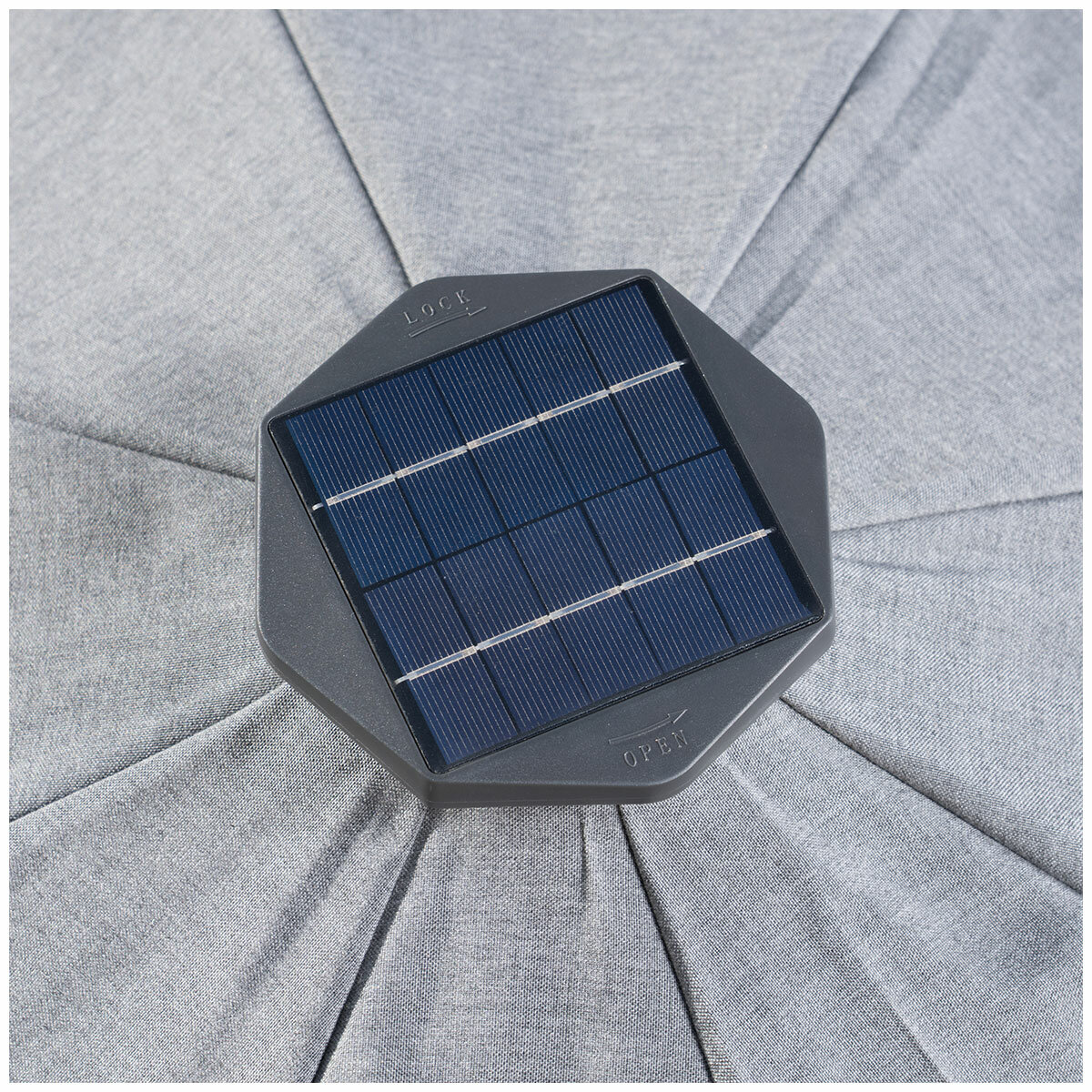 SunVilla Gray LED Market Umbrella 3M (2)