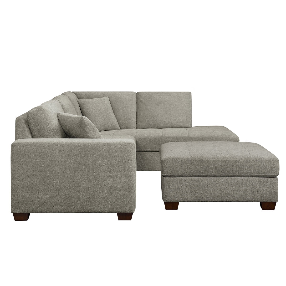 Thomasville Fabric Sectional With Storage Ottoman