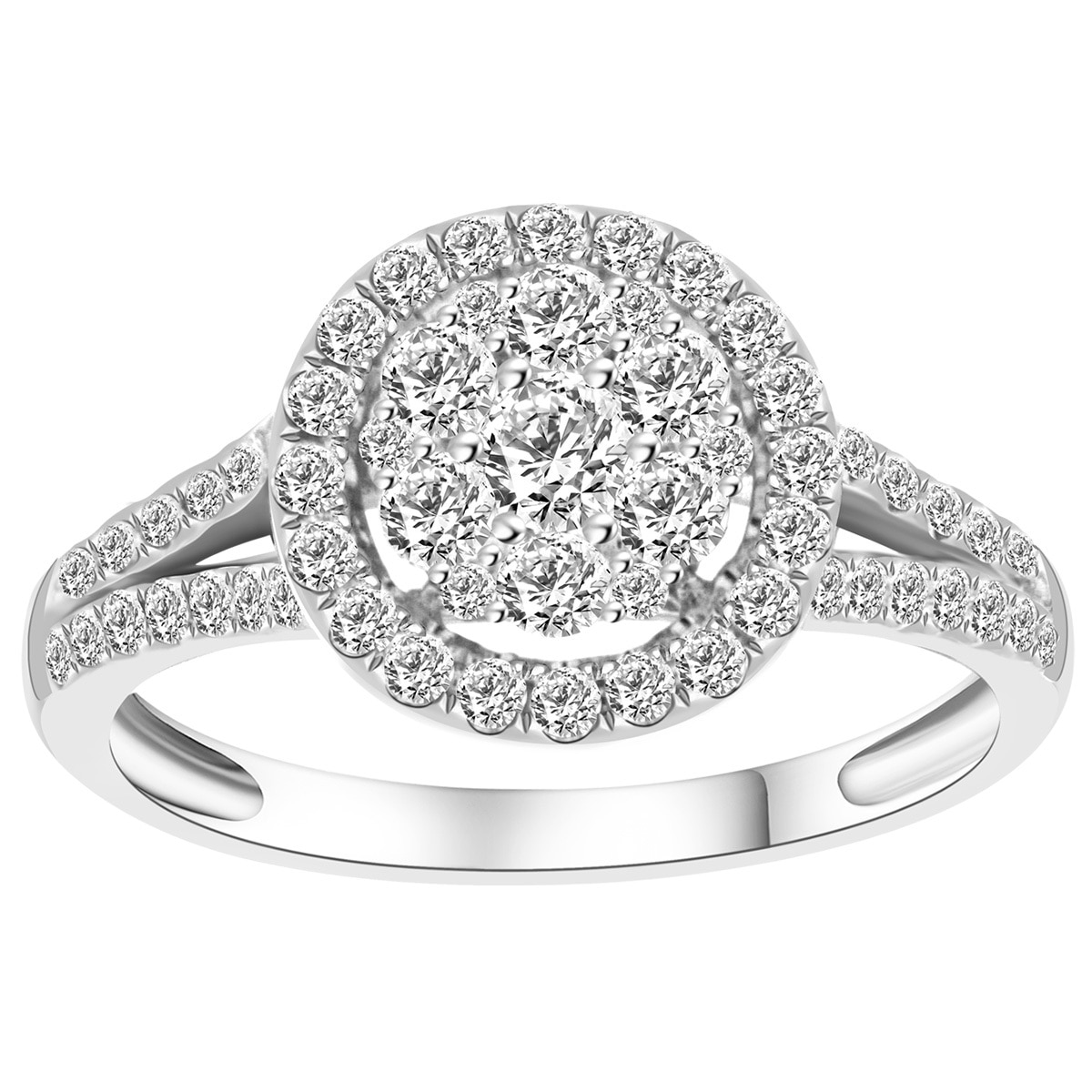 0.81ctw Diamond Pave Round Ring