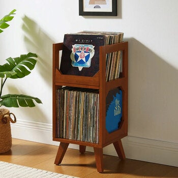 Crosley Asheville Small Vinyl Storage Stand Walnut Crosley Asheville Small Vinyl Storage Stand Walnut