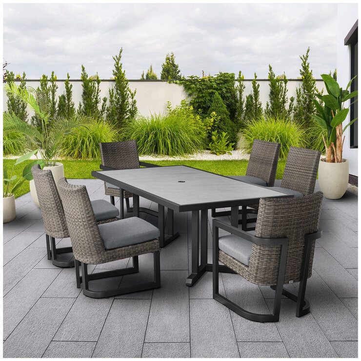 Agio Luna 7 Piece Woven Dining Set Agio Luna 7 Piece Woven Dining Set