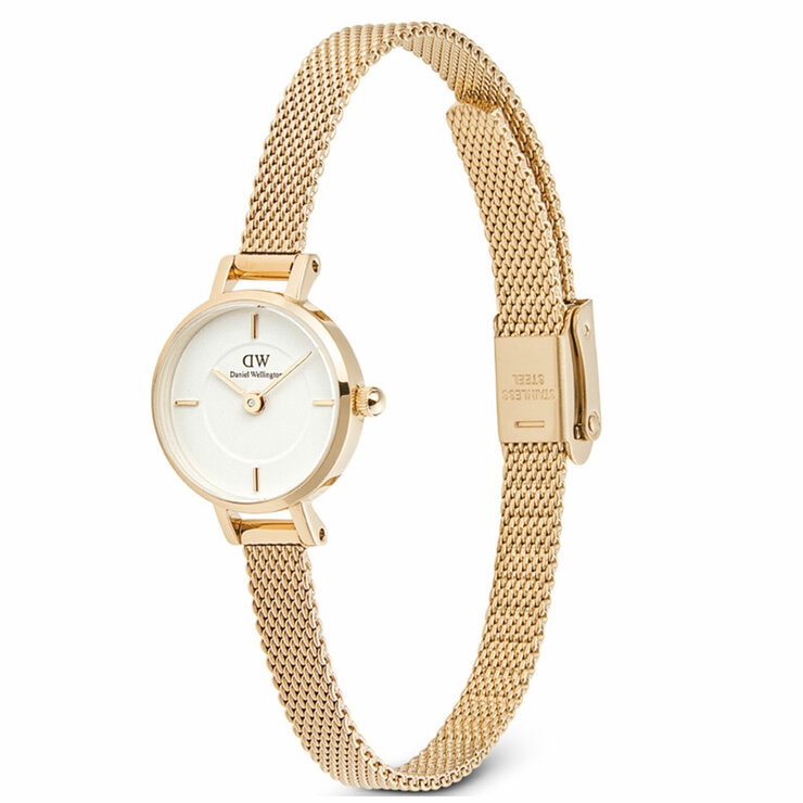 Daniel Wellington Petite Mini Evergold White Dial Gold Mesh Strap Women's Watch DW00100745 - 2