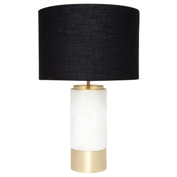 Cafe Lighting Paola Marble Table Lamp With Black Shade White