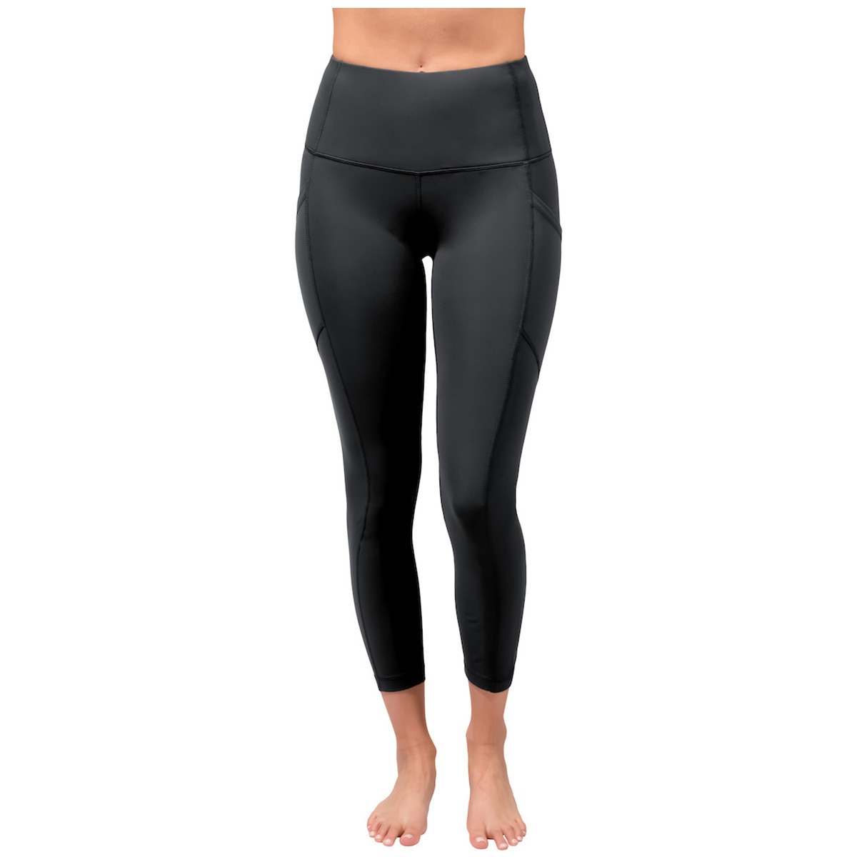 90 Degree By Reflex High Waist Fleece Lined Leggings with Side Pocket -  Yoga Pants - Dark Cherry with Pocket - Small