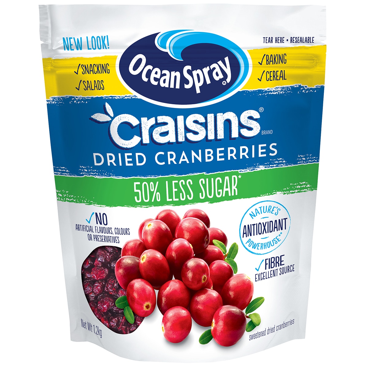 Ocean Spray Craisins Reduced Sugar 1.2kg