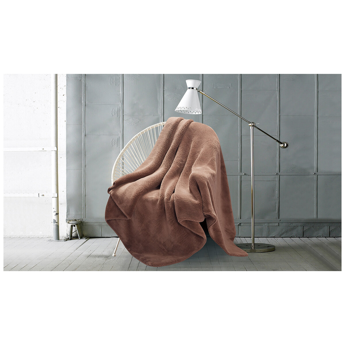 Amari Luxury Velvet Throw 152cm x 177cm Taupe