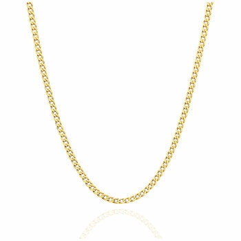 18KT Yellow Gold Diamond Cut Flat Curb Chain