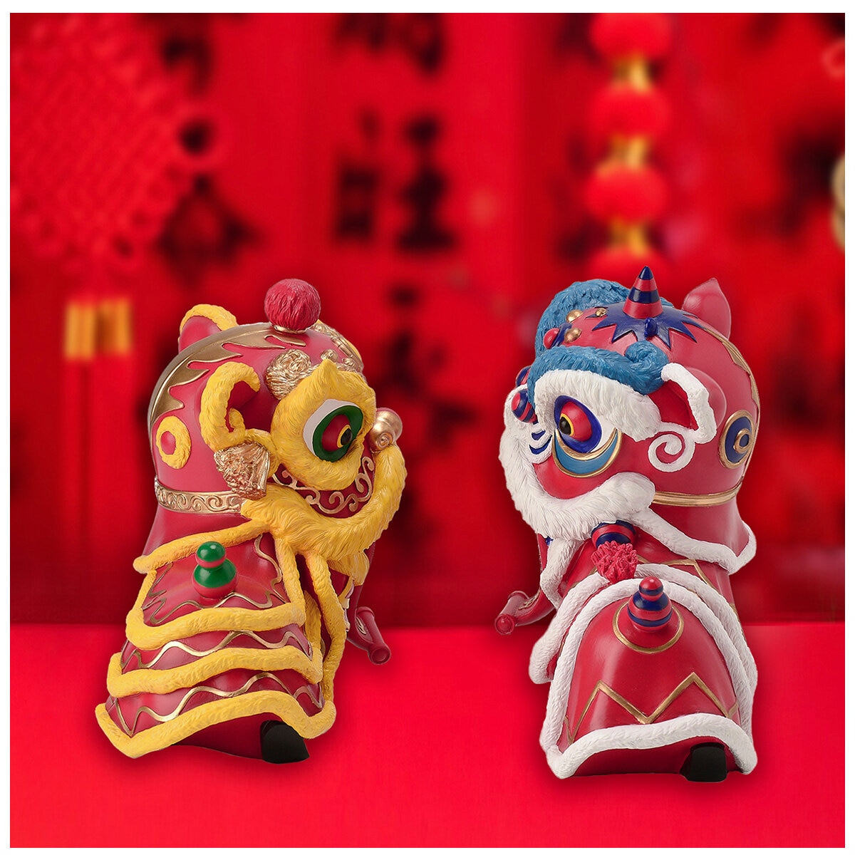 Set of 2 Dancing Lions
