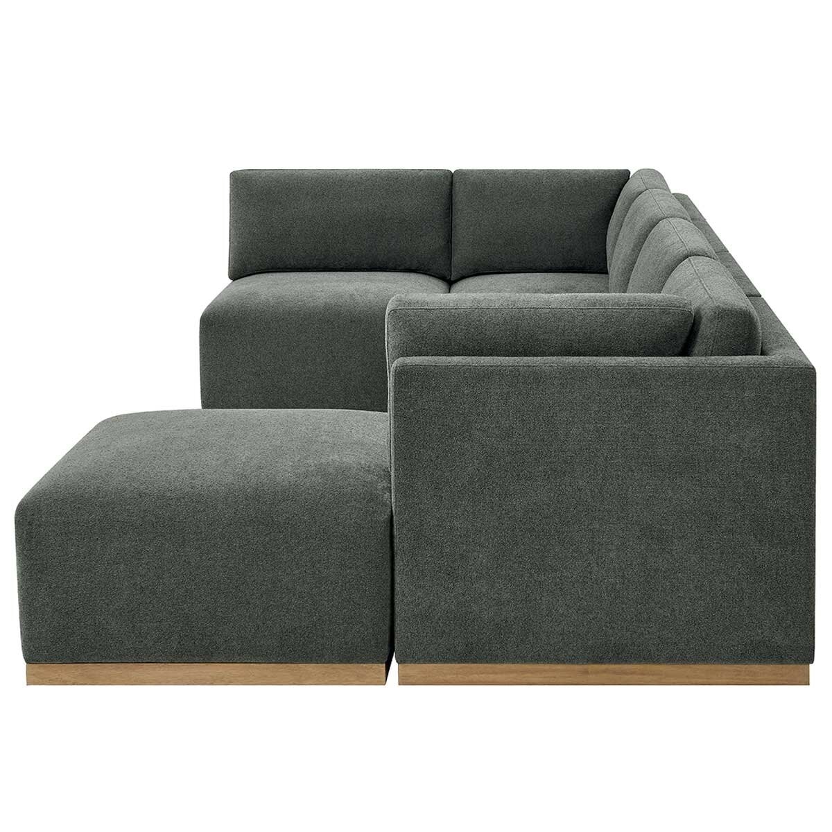 Henredon 6 Piece Fabric Modular Sectional With Ottoman