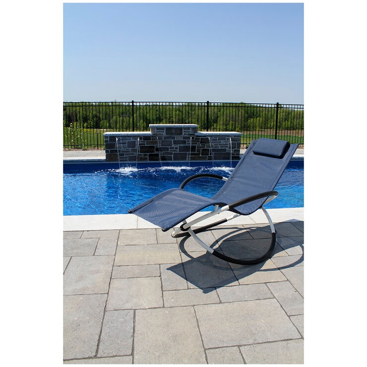 Single Orbital Outdoor Lounger Navy White Single Orbital Outdoor Lounger Navy White