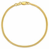 18KT Yellow Gold Diamond Cut Curb Bracelet 3.3g