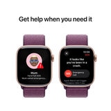 Apple Watch Series 10 GPS 42mm Rose Gold Aluminium Case with Plum Sport Loop