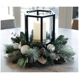 CG Hunter Holiday Silver Centrepiece with LED Candle