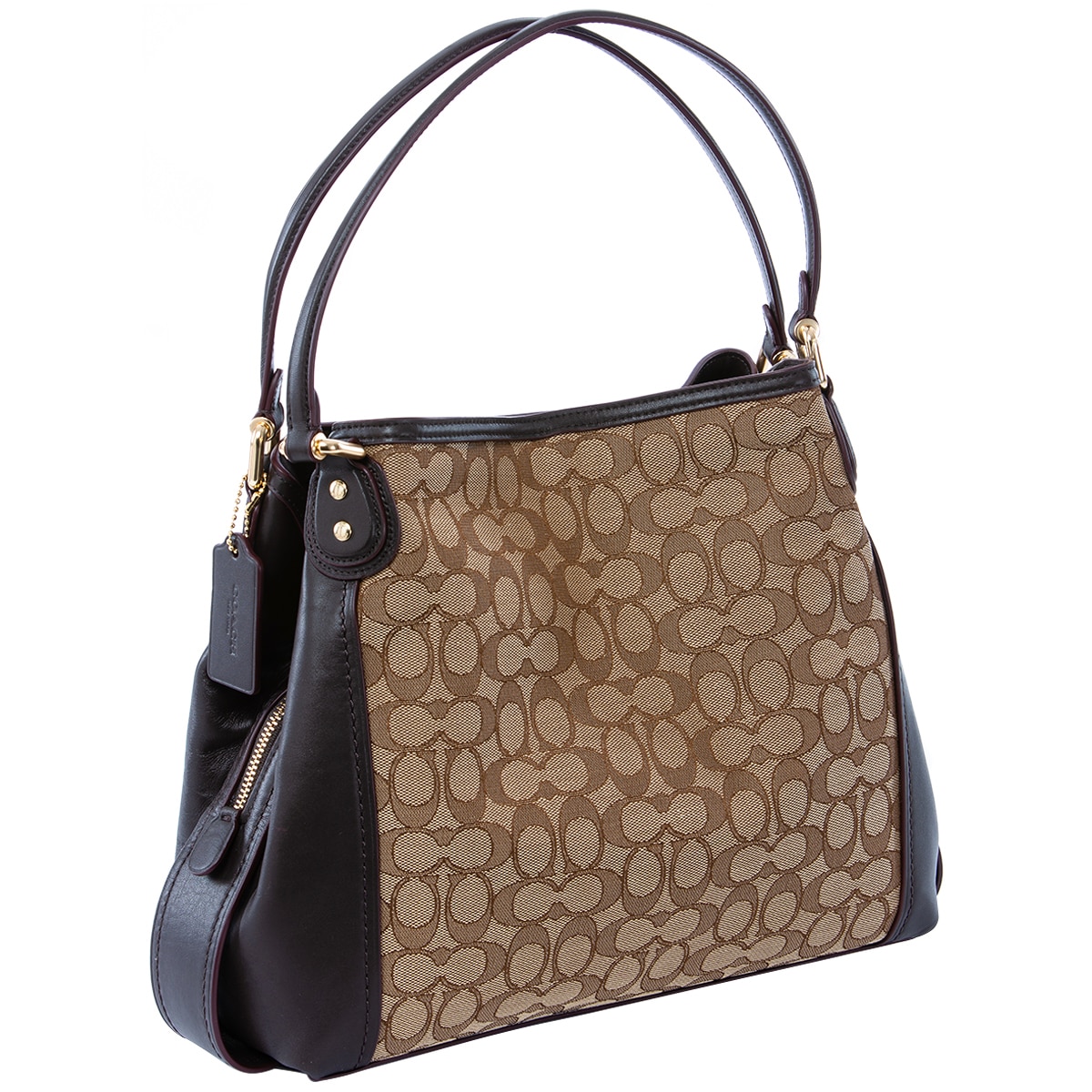 Coach Edie Signature Shoulder Bag - Brown