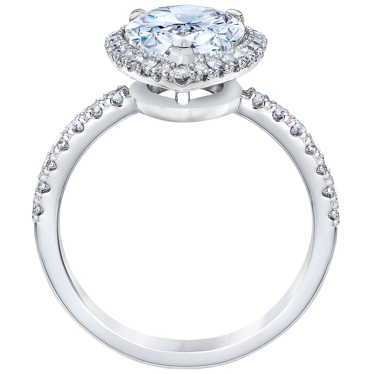 3.46ctw Pear Halo Ring