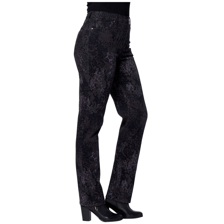 Gloria Vanderbilt Women's Classic Tapered Jeans Black Layered Stencil ...