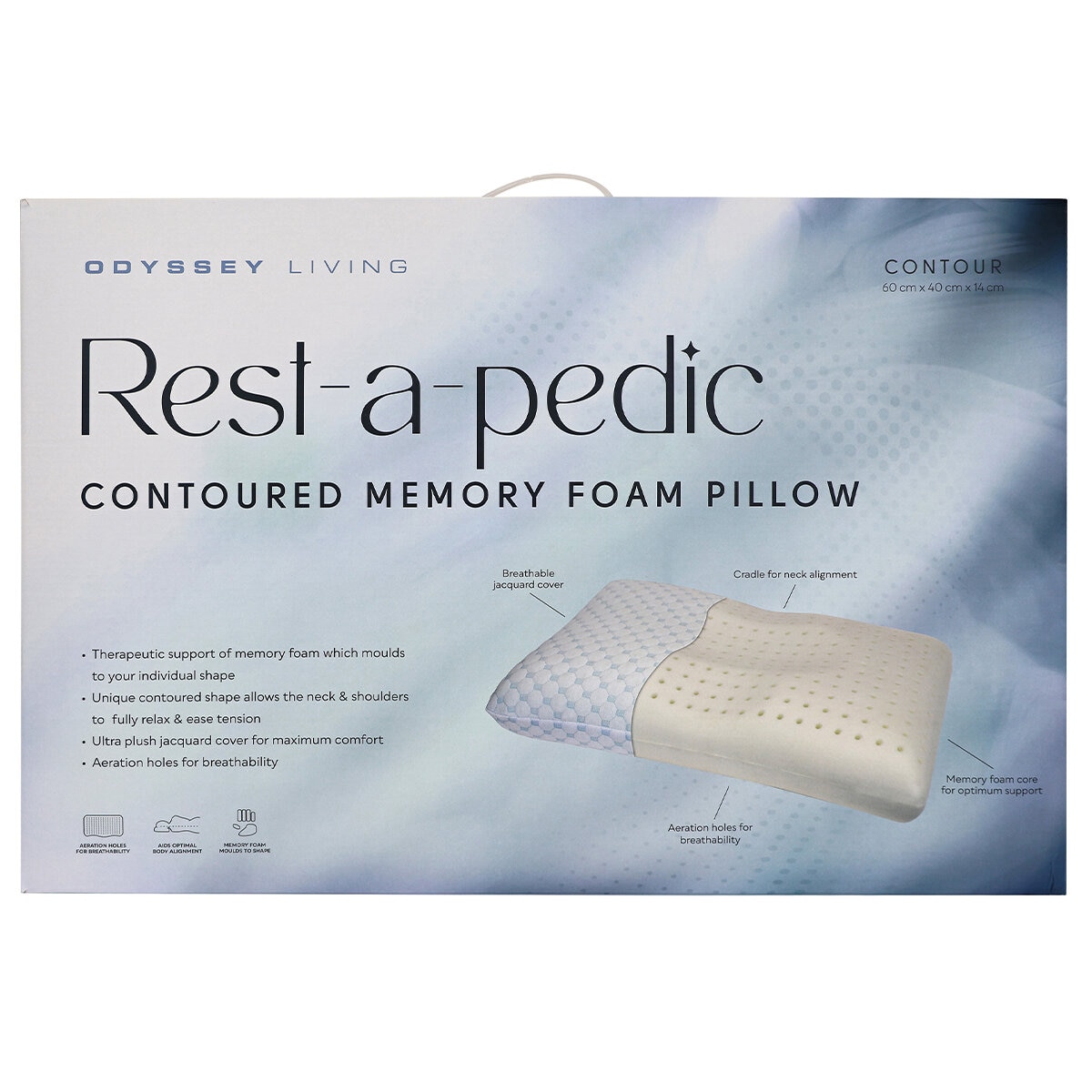 Odyssey Living Rest-A-Pedic Contoured Memory Foam Pillow
