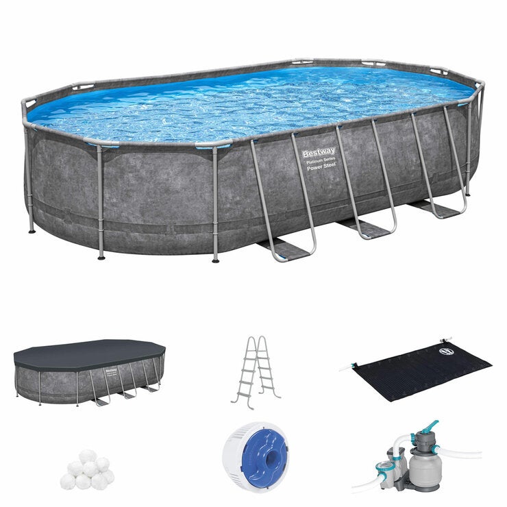 Bestway Platinum Series Power Steel Above Ground Pool Set 6.1m Bestway Platinum Series Power Steel Above Ground Pool Set 6.1m