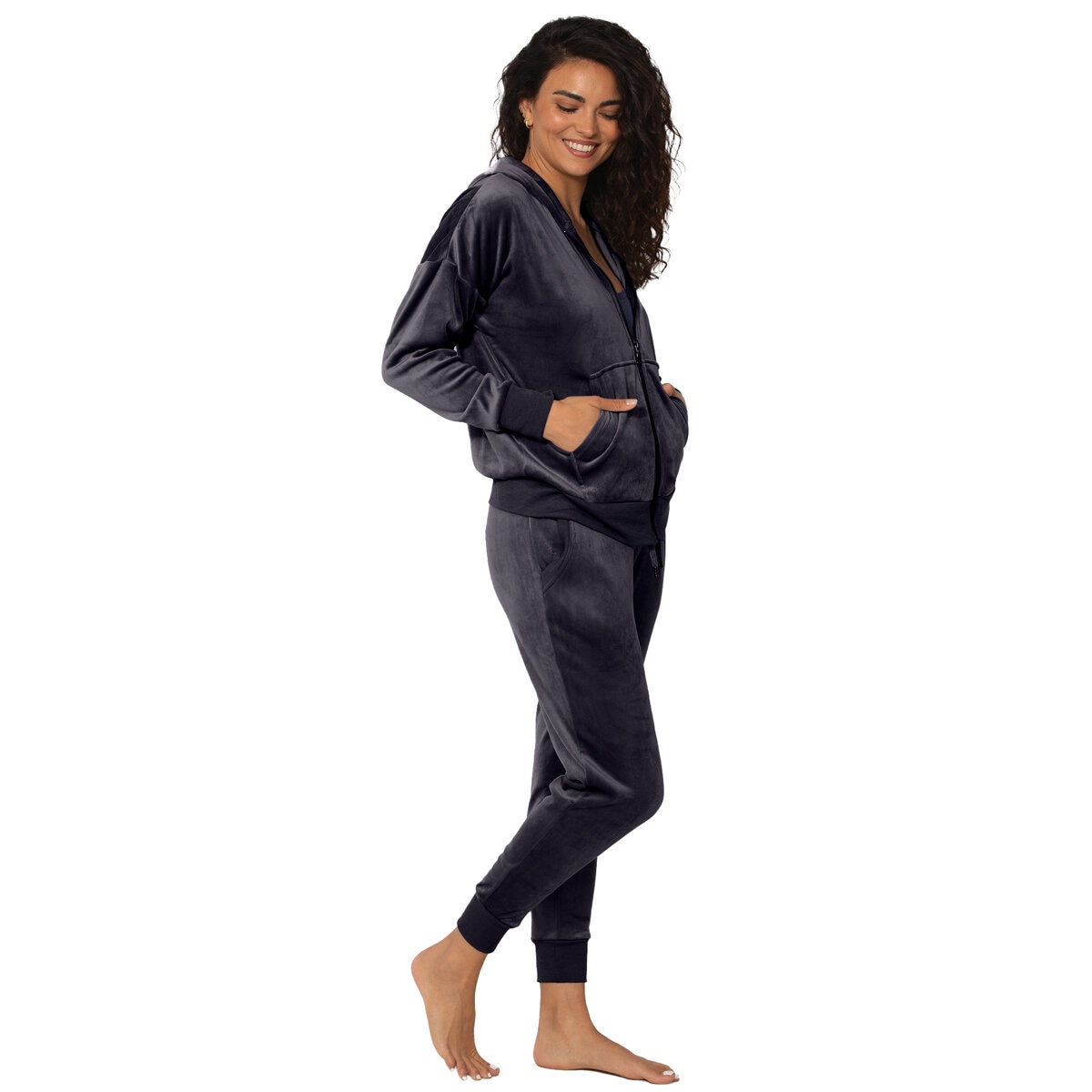 JEZEBEL Women's Velour Lounge Set Ink AU XS JEZEBEL Women's Velour Lounge Set Ink AU XS