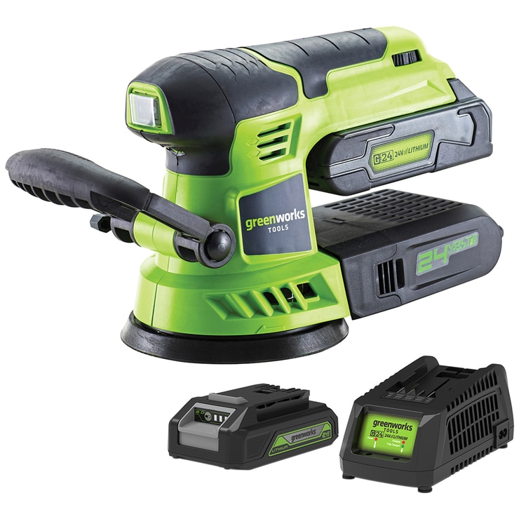 Greenworks Orbital Sander with Battery & Charger