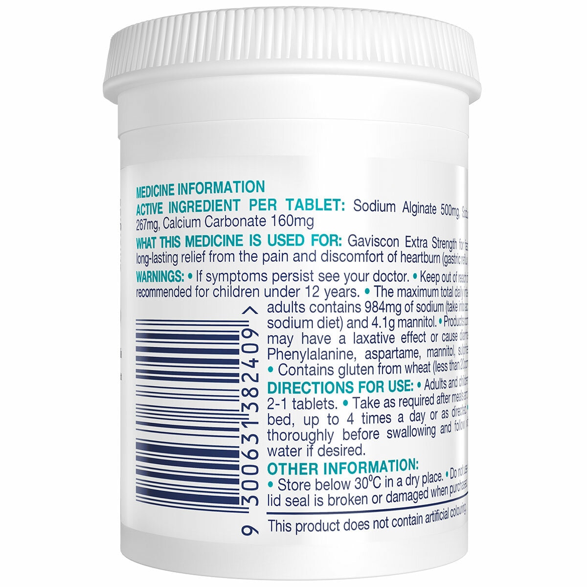 Gaviscon Extra Strength 500mg 60 Chewable Peppermint Tablets Gaviscon Extra Strength 500mg 60 Chewable Peppermint Tablets