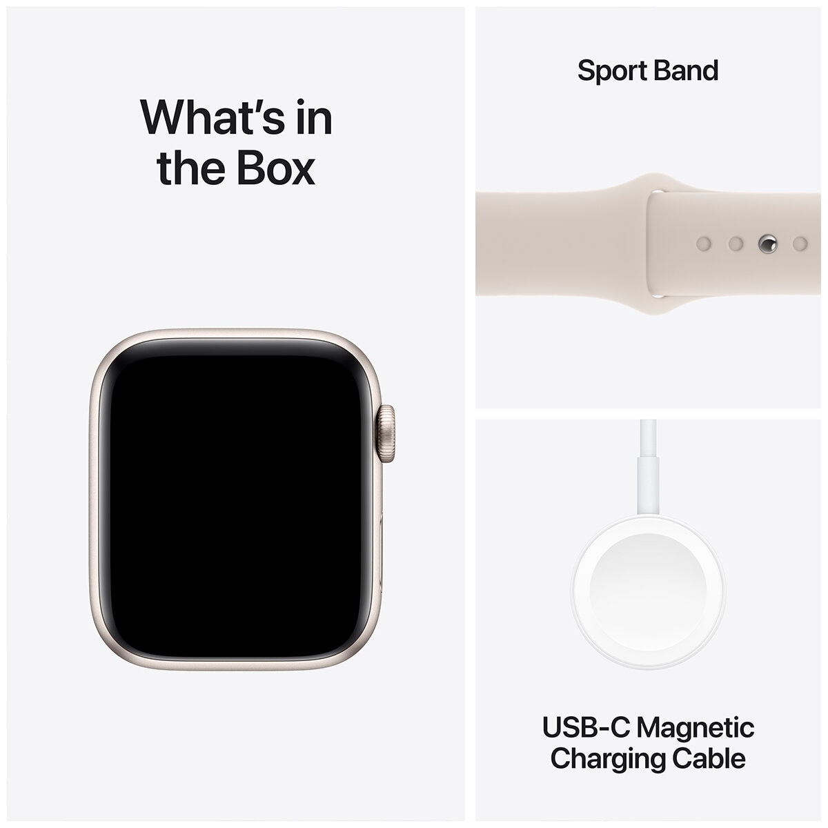 Apple Watch SE GPS 40mm Starlight Aluminium Case with Starlight Sport Band - S/M