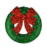 Light up Green Wreath with Red Bow 90.5cm Light up Green Wreath with Red Bow 90.5cm