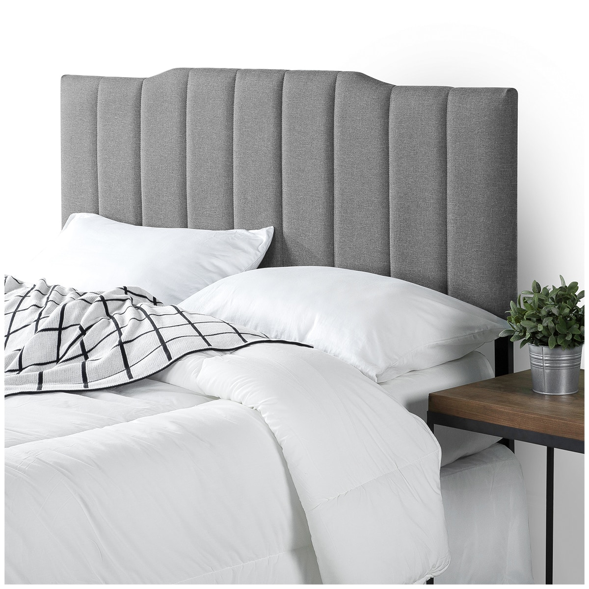 Blackstone Upholstered Channel Stitched Headboard King Grey Costco