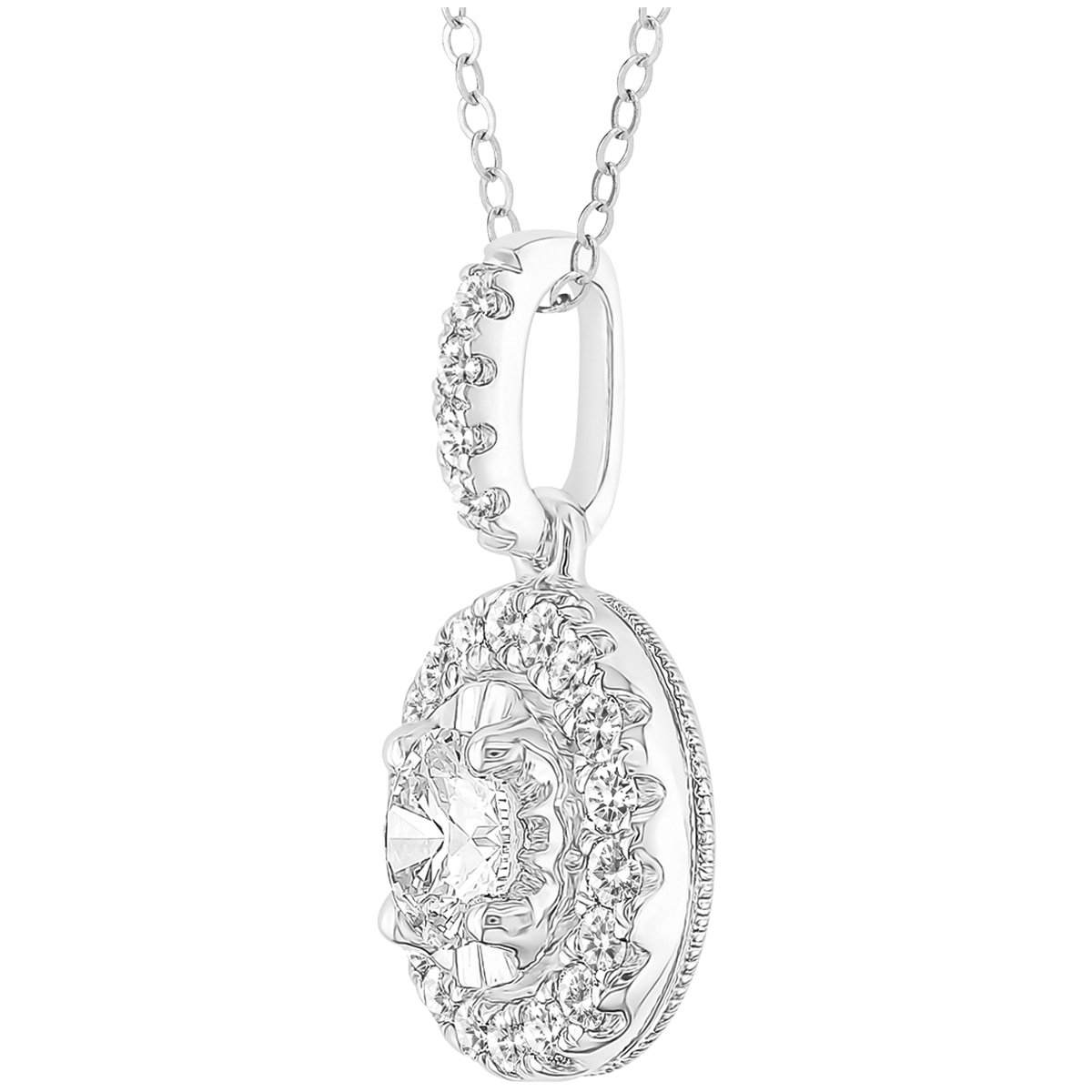 18KT White Gold 0.45ctw Round Brilliant Diamond Pendant