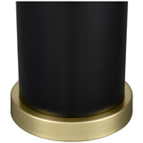 Bridgeport Designs Black Metal Cylinder Table Lamp Black and Honey Brass