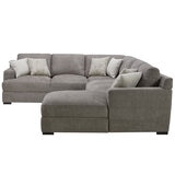 Gilmancreek 4 Piece Fabric Sectional With Ottoman And 6 Pillows