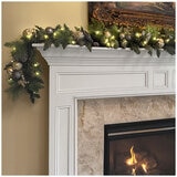 Pre-Lit Decorated Holiday Artificial Garland Metallic 2.7m