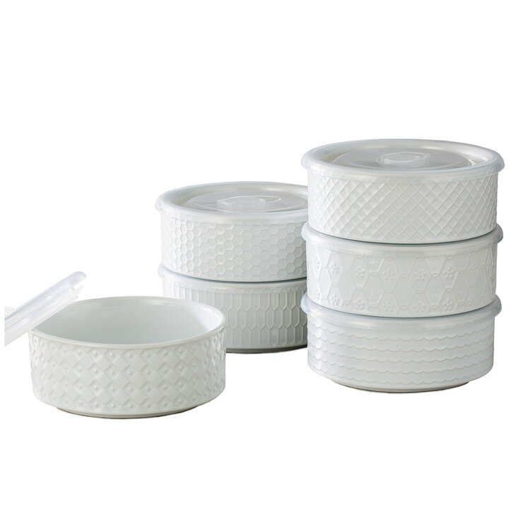 Signature Housewares Microwavable Bowls 6 Piece Set White