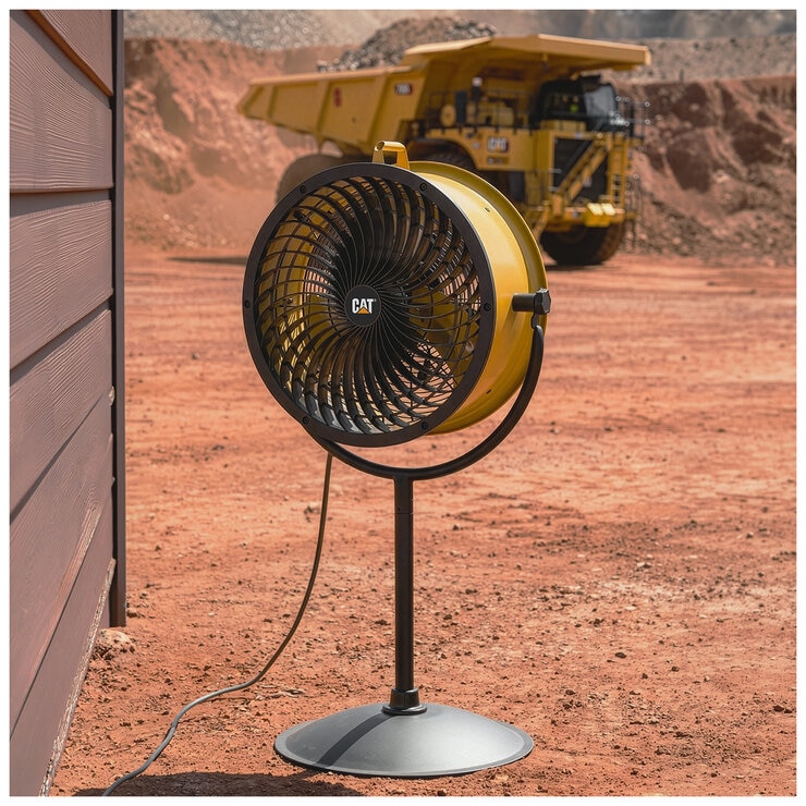 Caterpillar 46cm High Velocity Drum Pedestal Air Circulator Outdoor Fan HVPD-18AC-OD