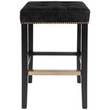 Cafe Lighting and Living Canyon Black Bar Stool Black Suede