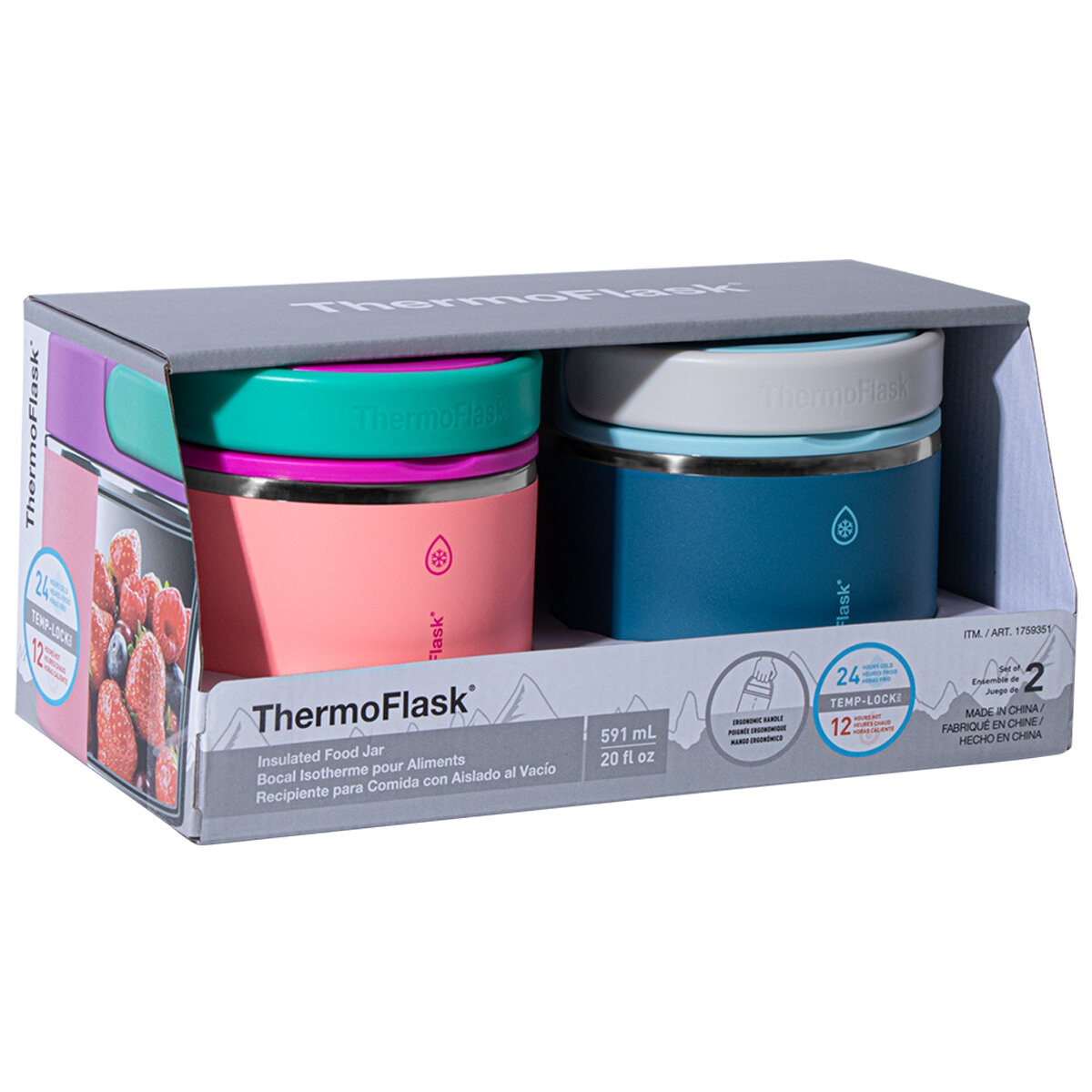 ThermoFlask 590ml Insulated Food Jar 2 Pack ThermoFlask 590ml Insulated Food Jar 2 Pack