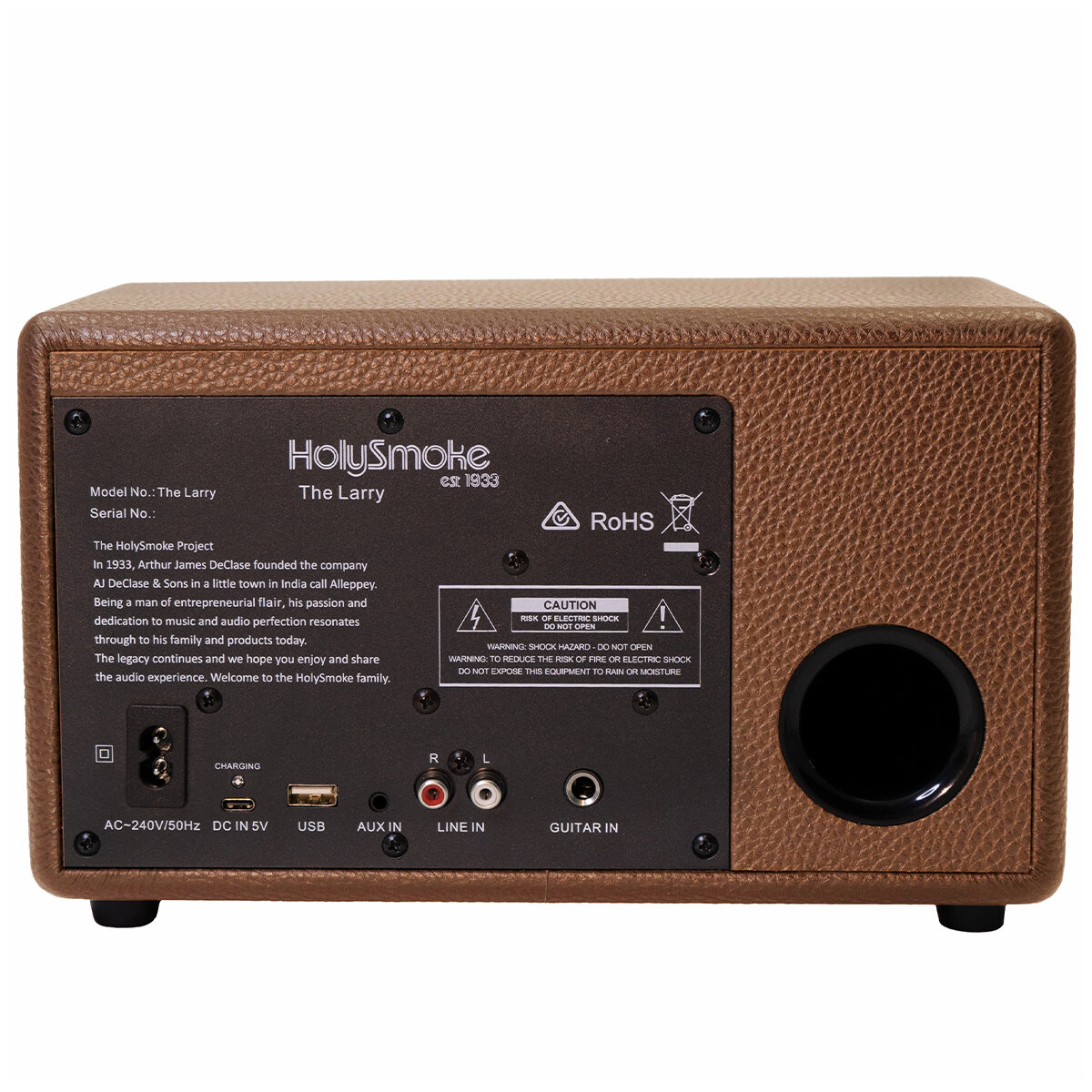HolySmoke The Larry Retro Portable Bluetooth Speaker Brown HS-SPKBRN-TL