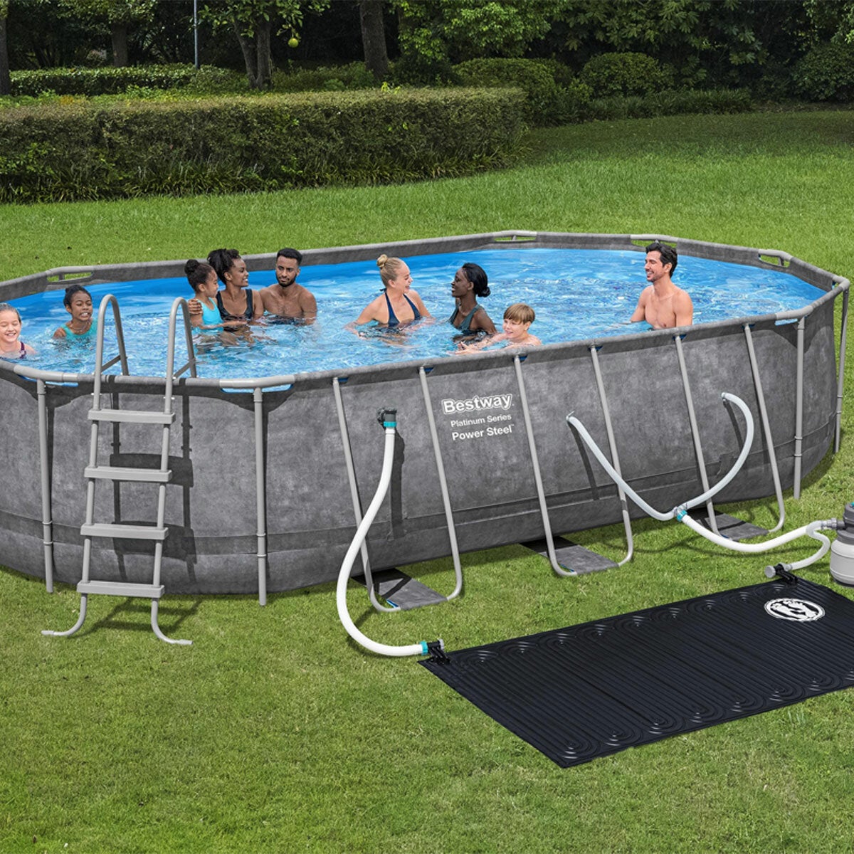 Bestway Platinum Series Power Steel Above Ground Pool Set 6.1m Bestway Platinum Series Power Steel Above Ground Pool Set 6.1m