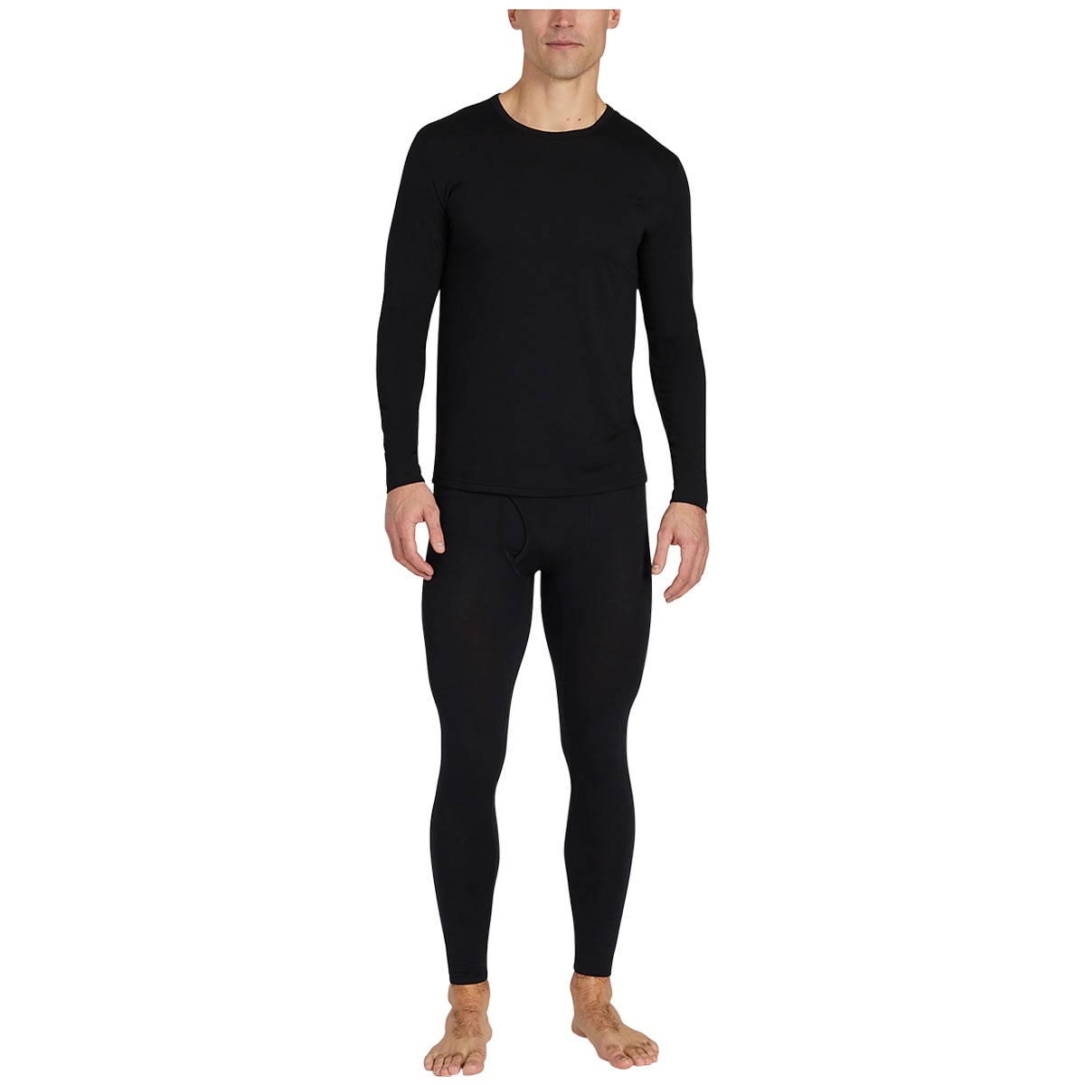 33 Degrees Men s Heat Tees 2 Pack Black Black Costco