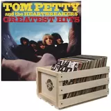 Crosley Record Storage Crate & Tom Petty Greatest Hits - Double Vinyl Album Bundle