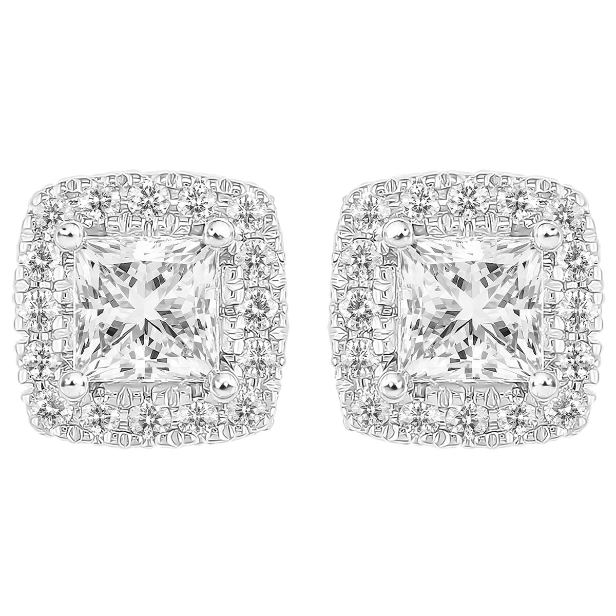 18KT White Gold 0.75ctw Diamond Stud Earrings