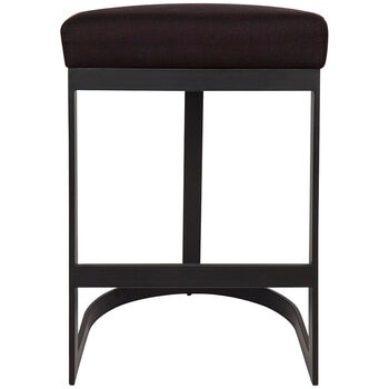 CAFE LIGHTING & LIVING Brooke Black Kitchen Stool Black Linen