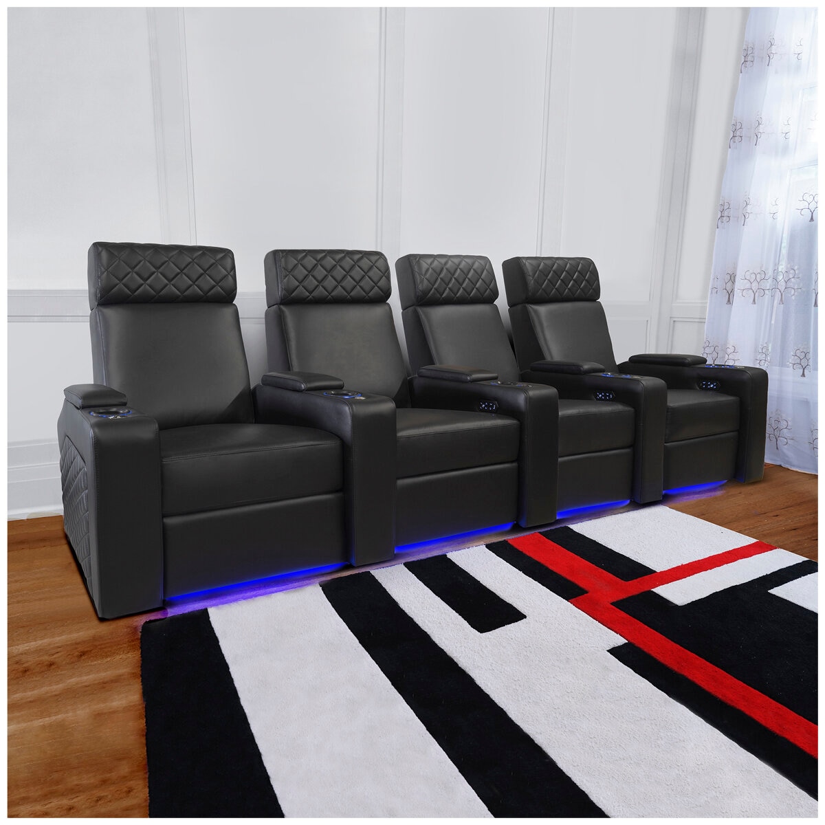 Valencia Home Theatre Zurich Edition 4 Seater Black