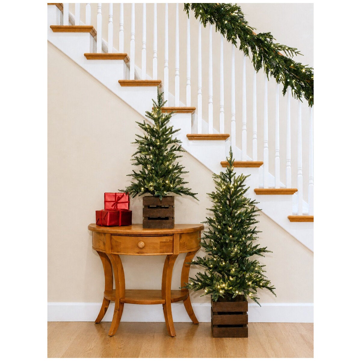CGH Pine Trees with LED Twinkle Lights 2 Piece Set